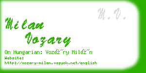 milan vozary business card